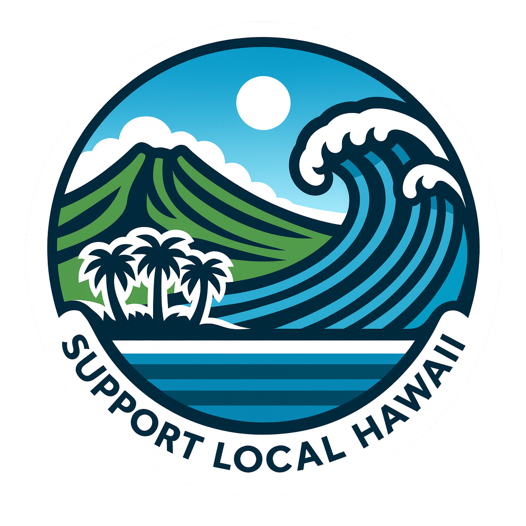 Support Local Hawaii logo – community platform uplifting local businesses, cultural practitioners, and ʻāina-based initiatives across Hawaii.